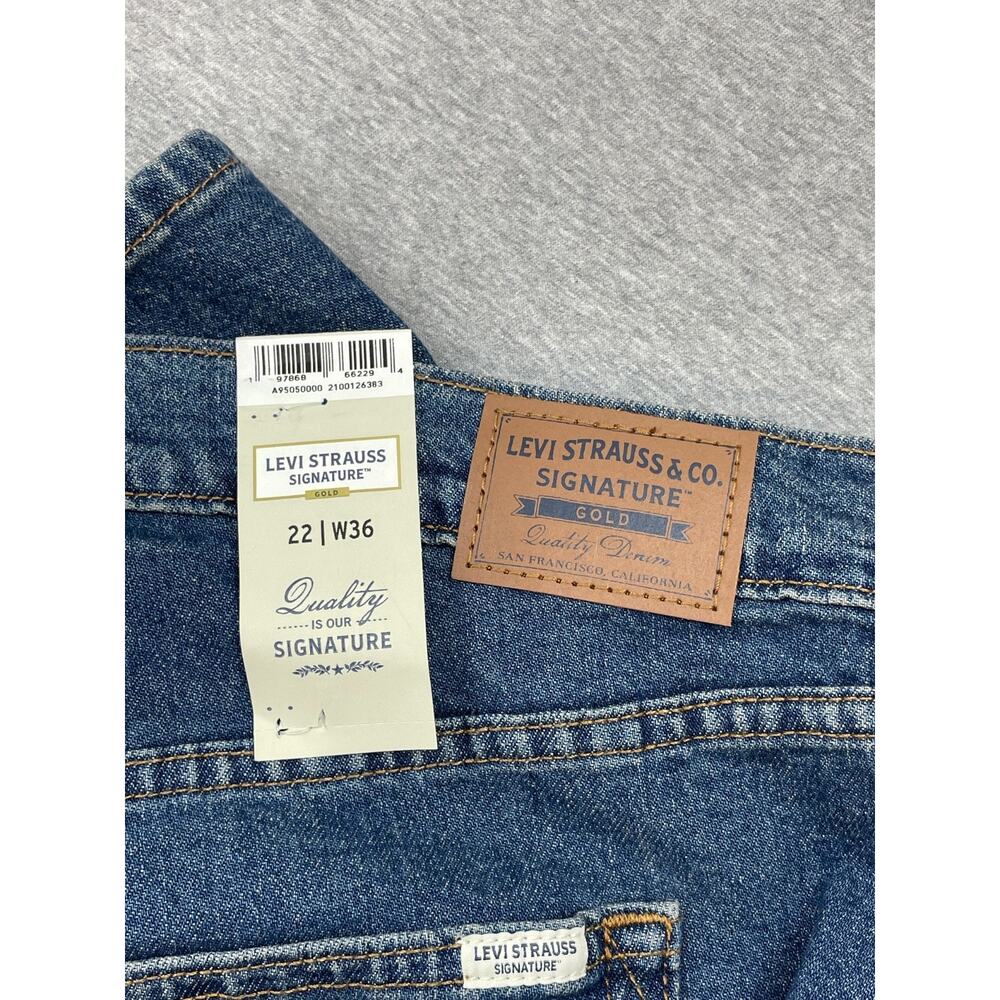 Levis Jeans Women 22 (W36) Blue Cotton Blend Stretch Mid-Rise Wide Leg NWT - Picture 8 of 10